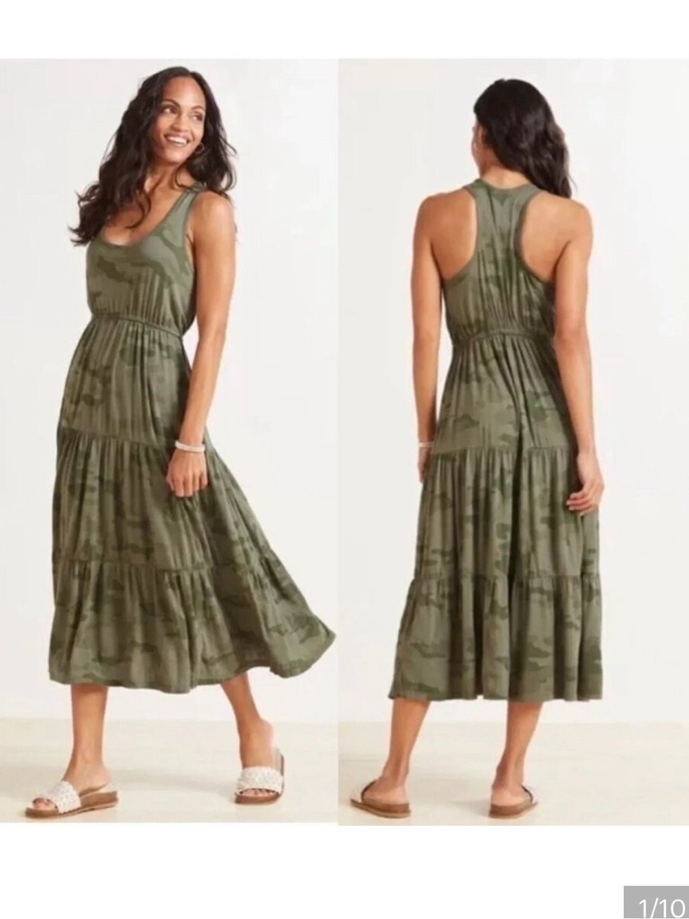 Sundry Evereve Olive Camo Racerback Tank